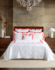 Marrakesh white/scarlet bed