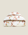 Fresia duvet cover stack in scarlet