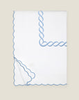 Treccia duvet cover white/medium blue folded