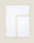 Treccia white/beige flat sheet folded