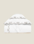 Marrakesh white/sterling duvet cover stack
