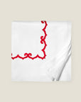 Marrakesh pique blanket cover in white/scarlet