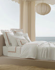 Treccia bed white/orange side angle