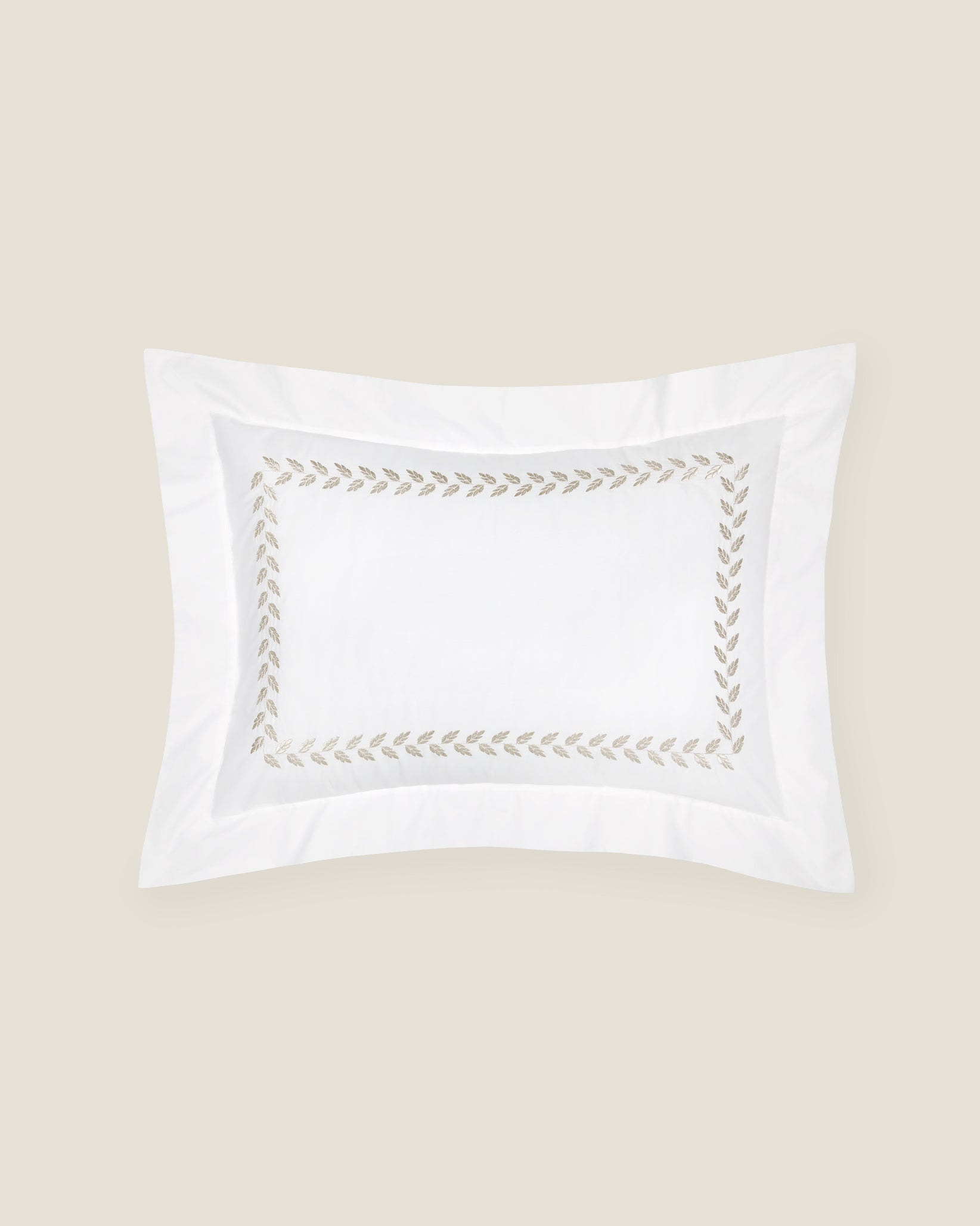 Federico standard sham in white/antique silver