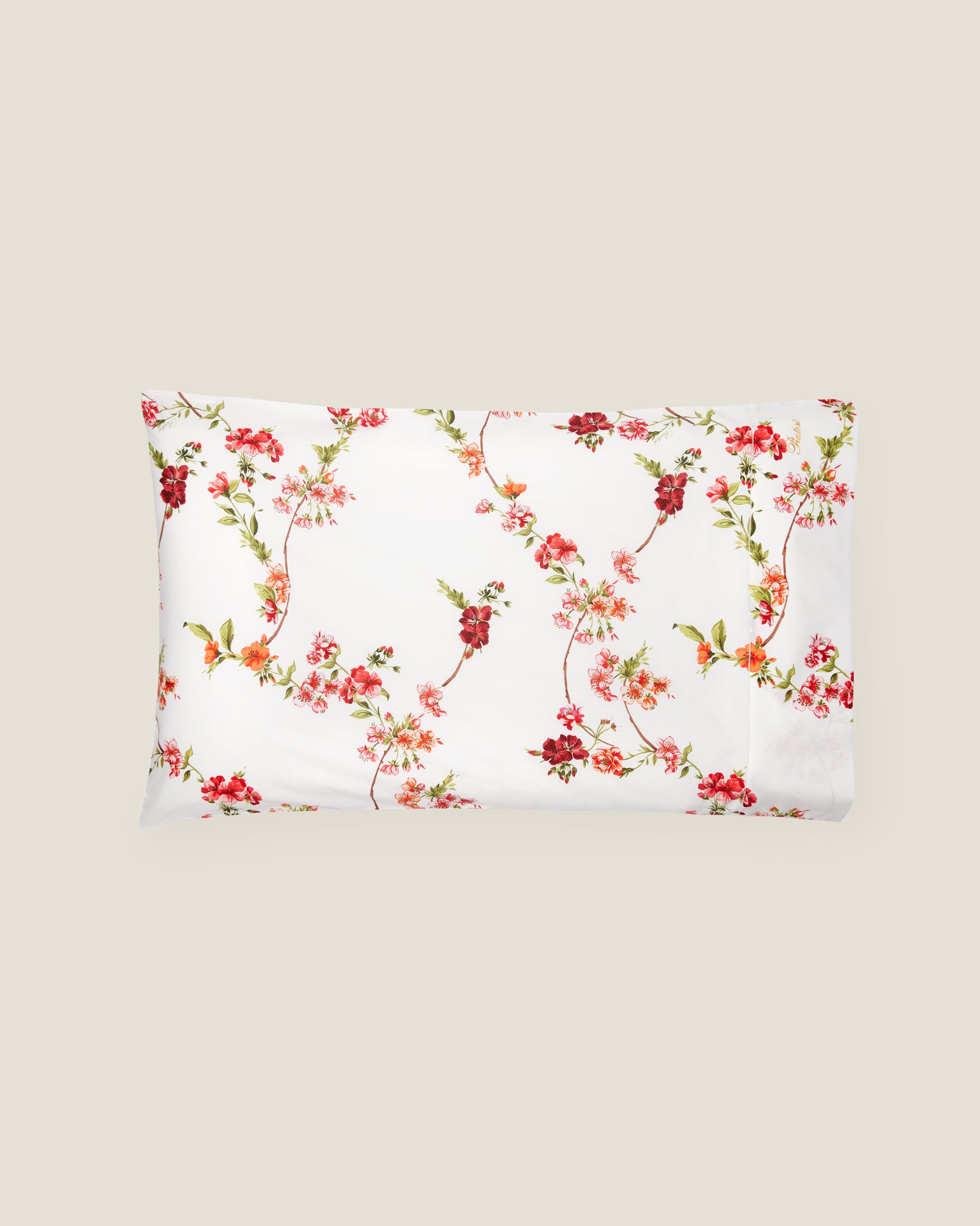 Fresia pillowcase in scarlet