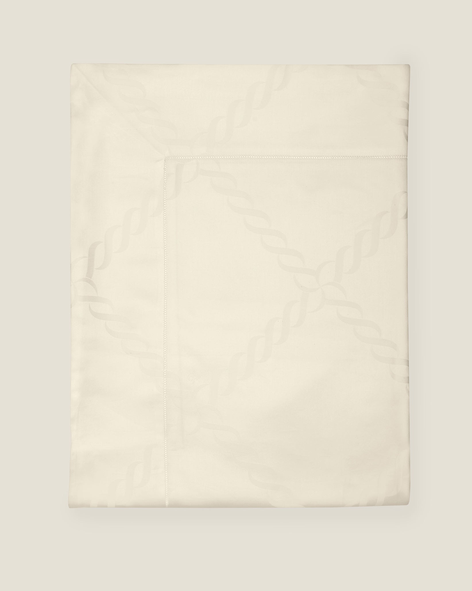 Beige Ori Treccia flat sheet folded