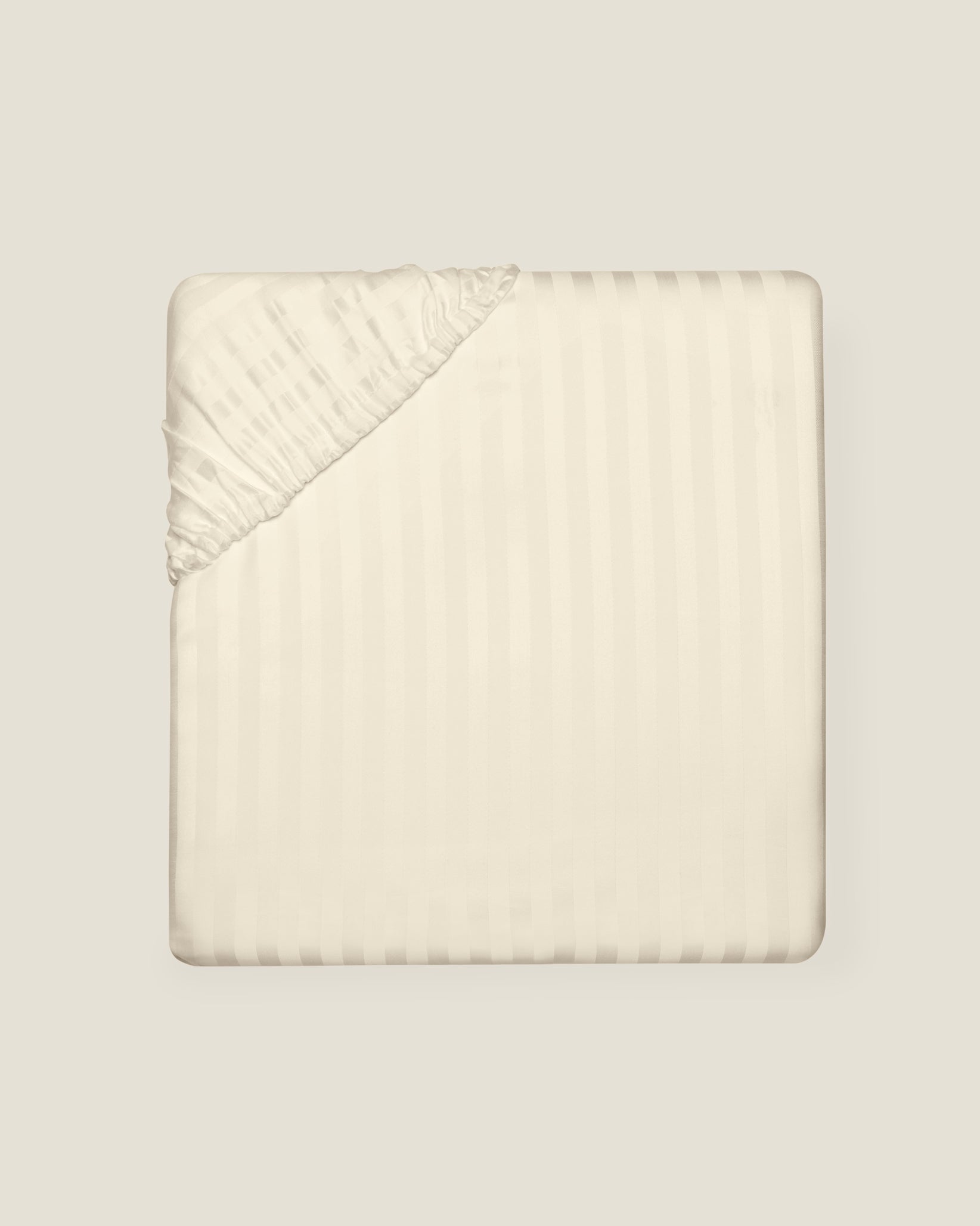 Raso Rigato fitted sheet in beige