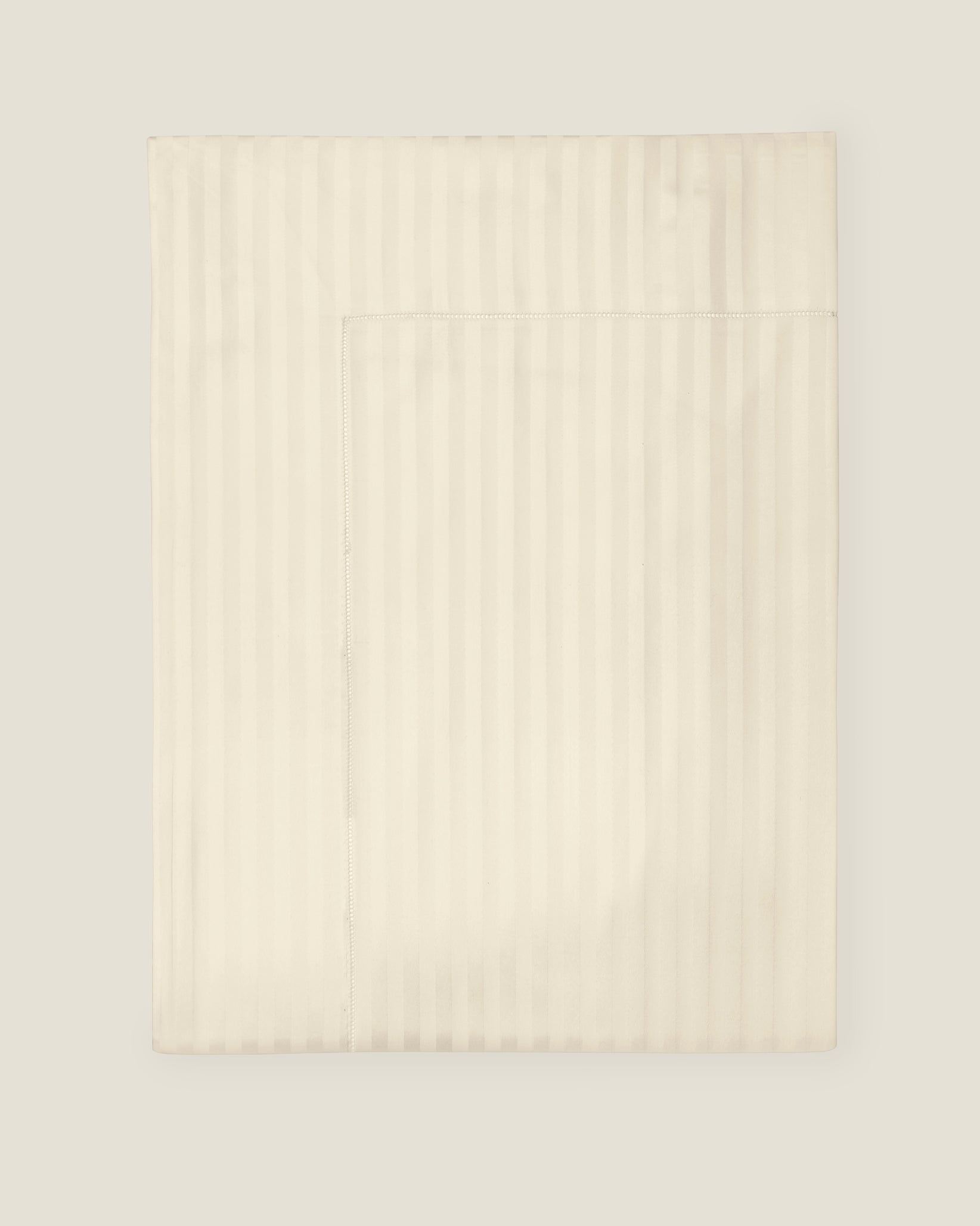 Raso Rigato flat sheet in beige folded
