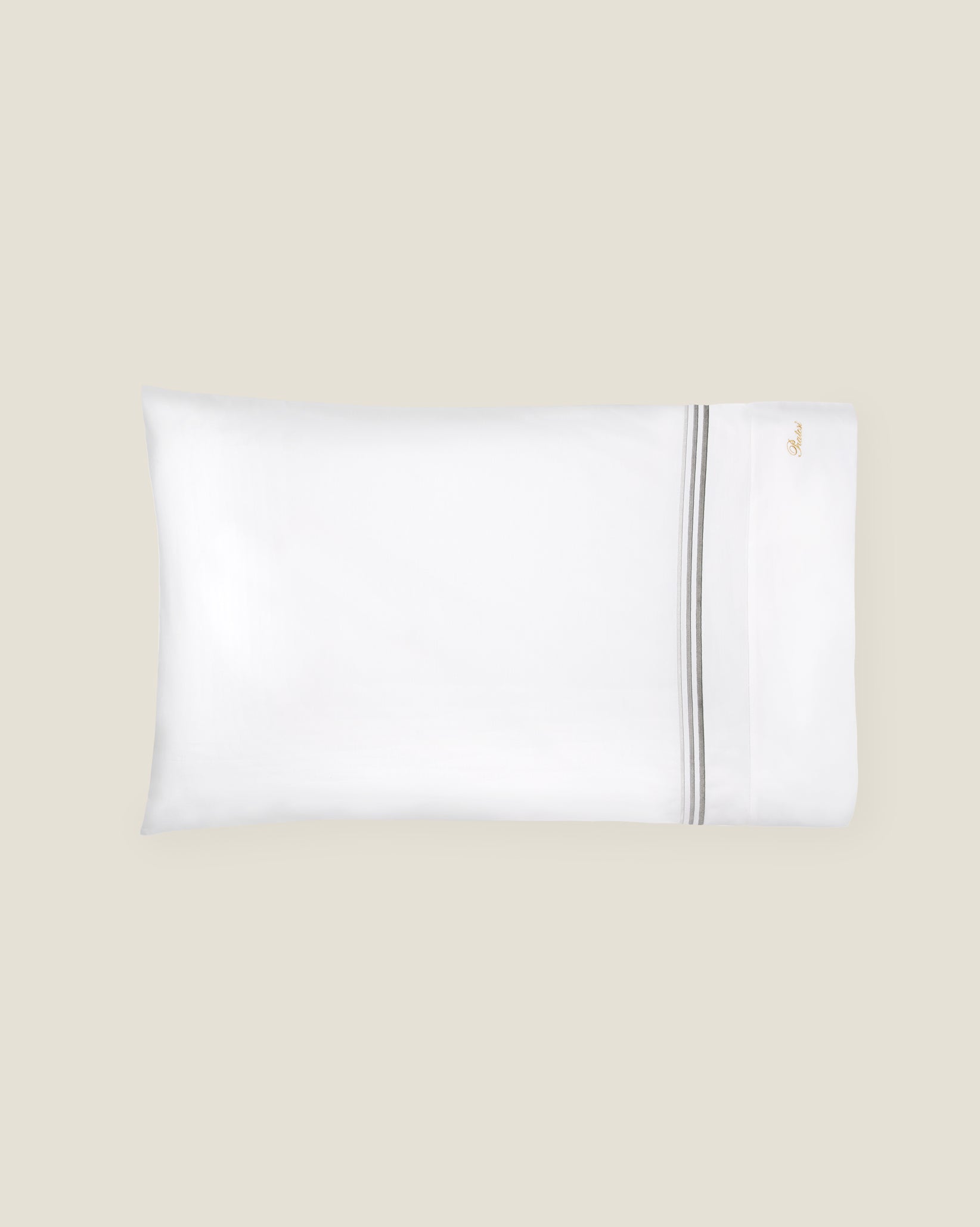Tre Righe Ombre pillowcase in white/charcoal