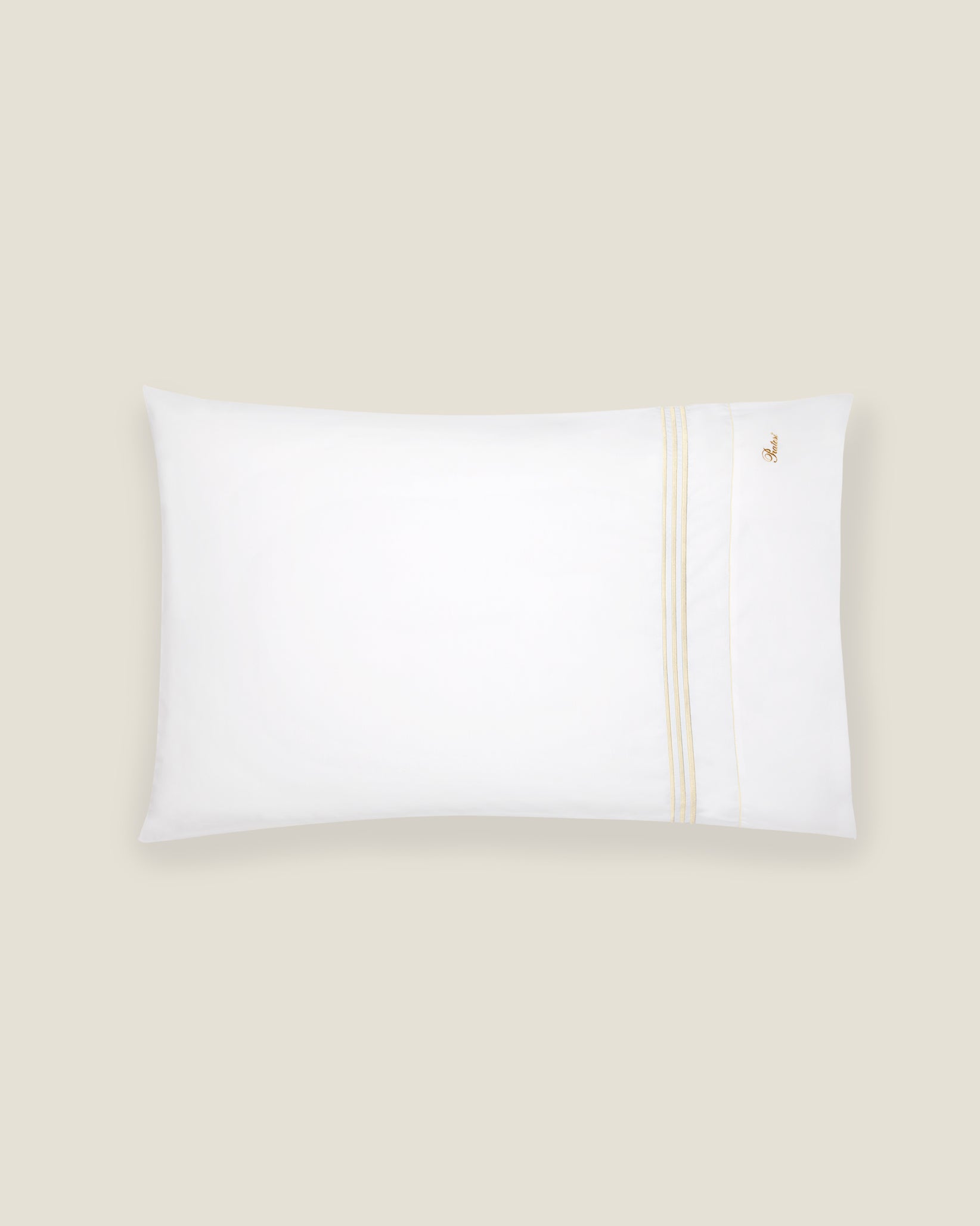 Tre Righe Pillowcase in white/beige