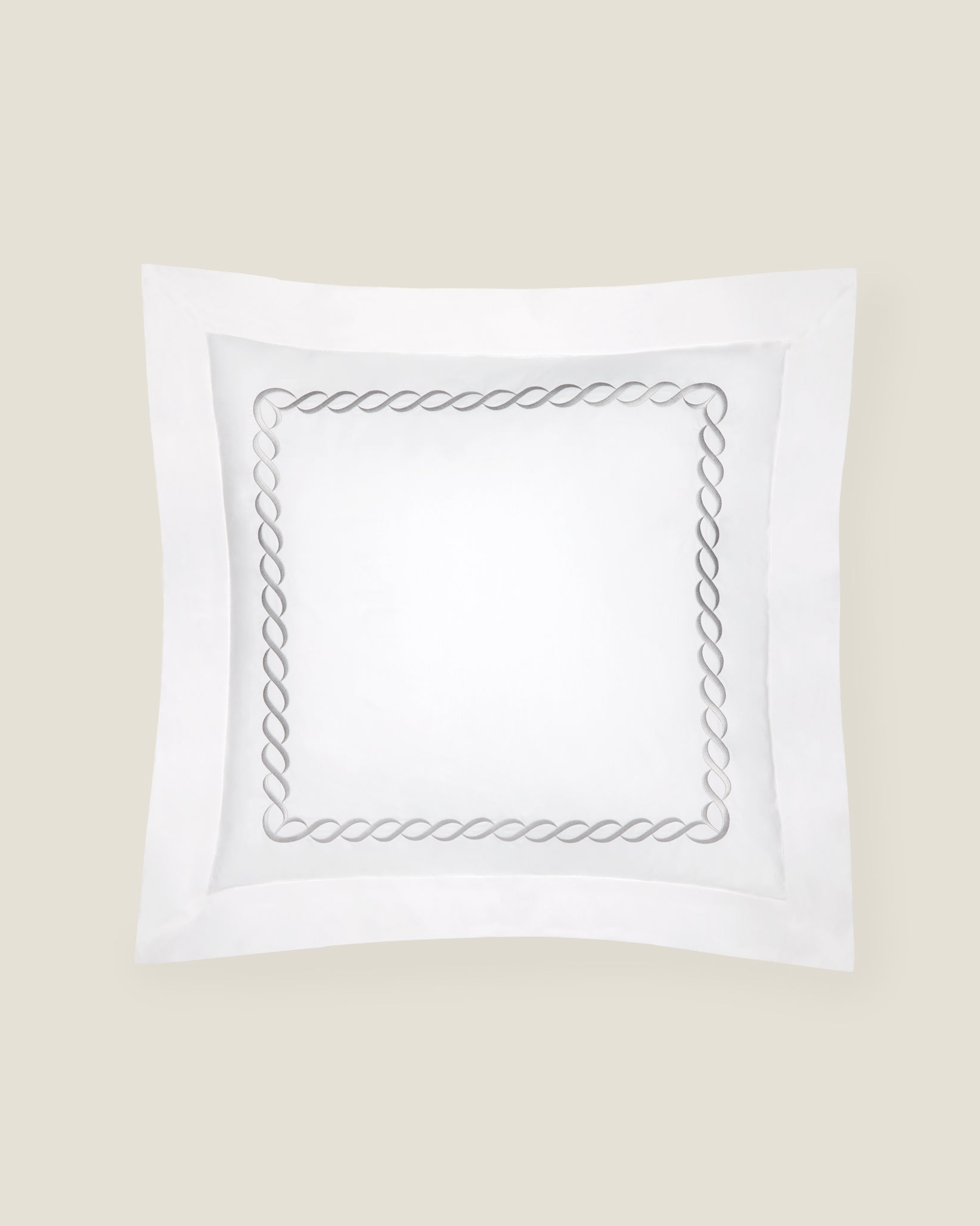 Treccia Moderno euro sham in white/sterling