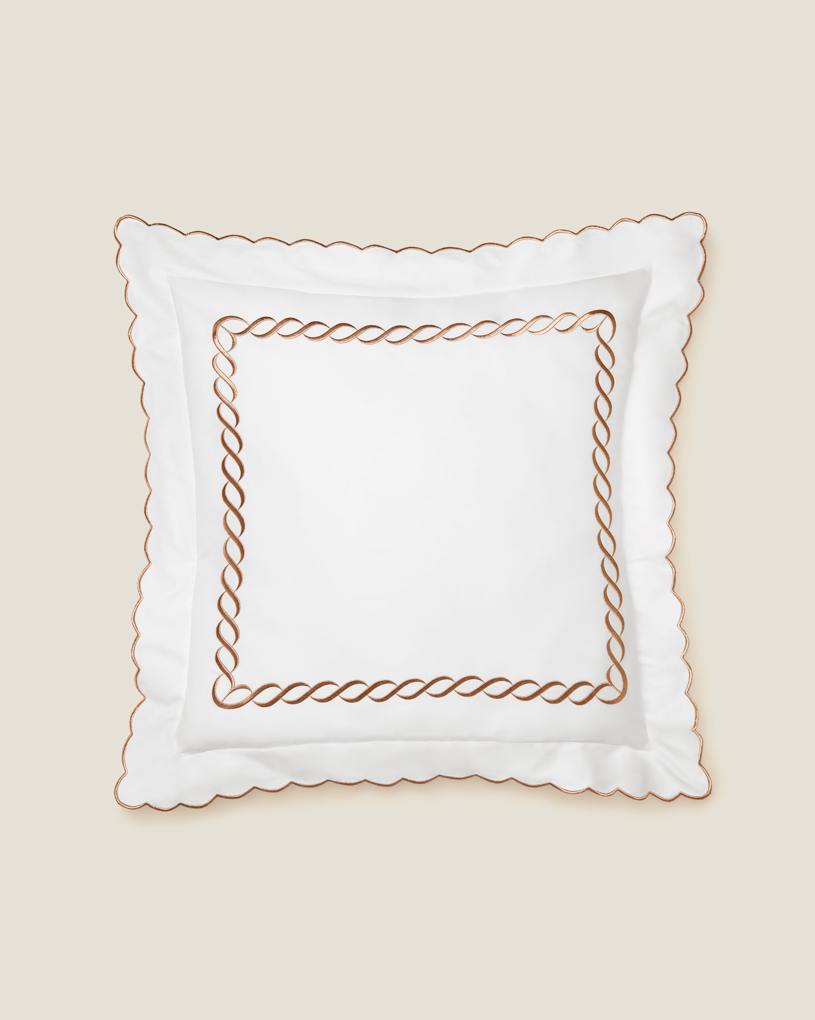 Treccia Splendore white/rose gold euro sham