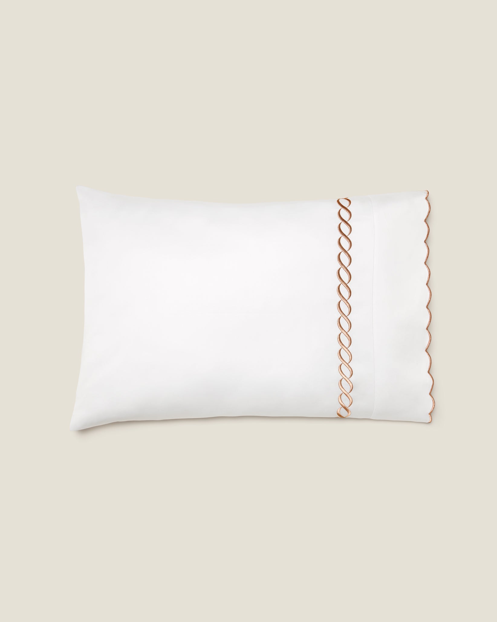 Treccia Splendore white/rose gold pillowcase