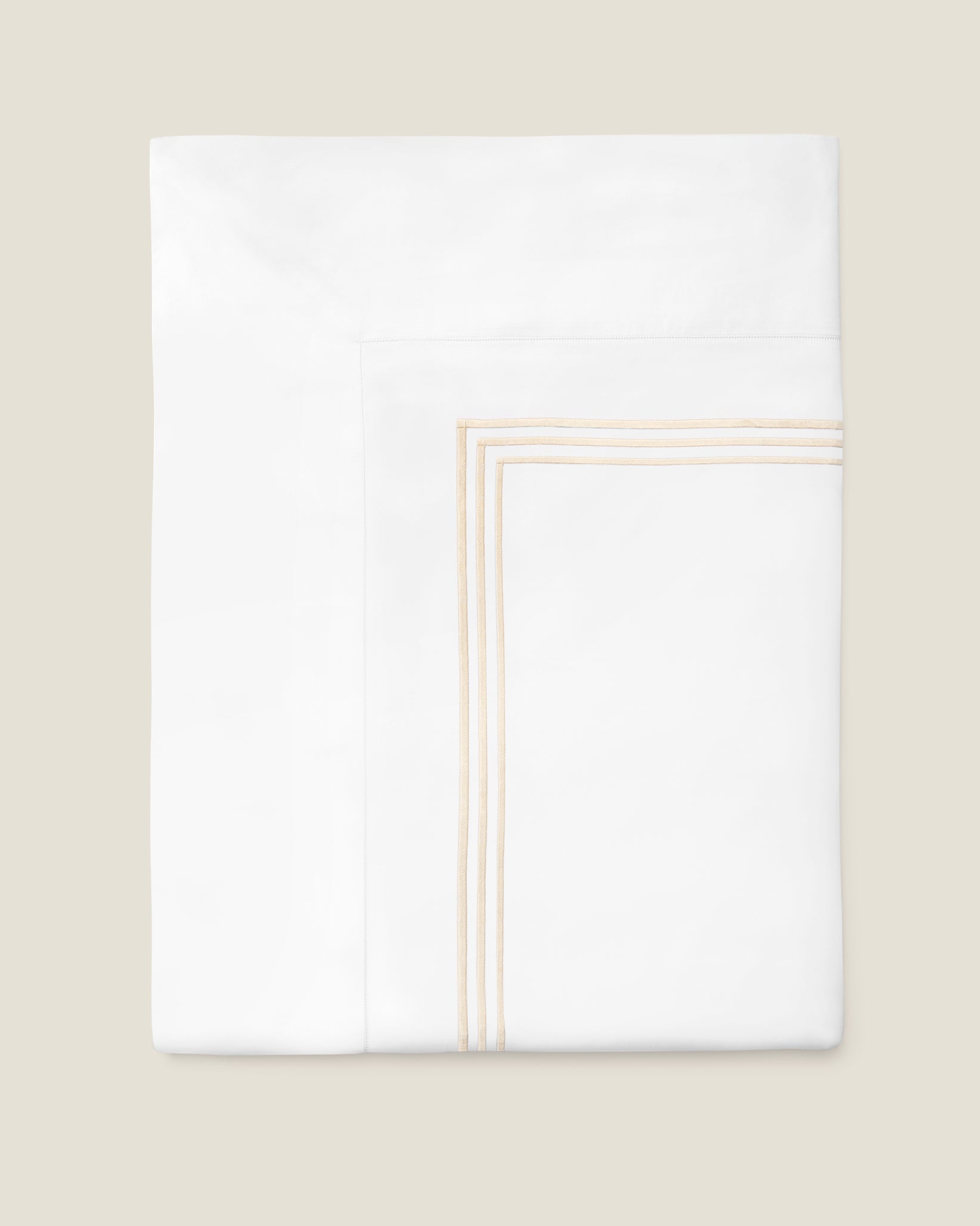 Tre Righe Splendore white/beige flat sheet folded