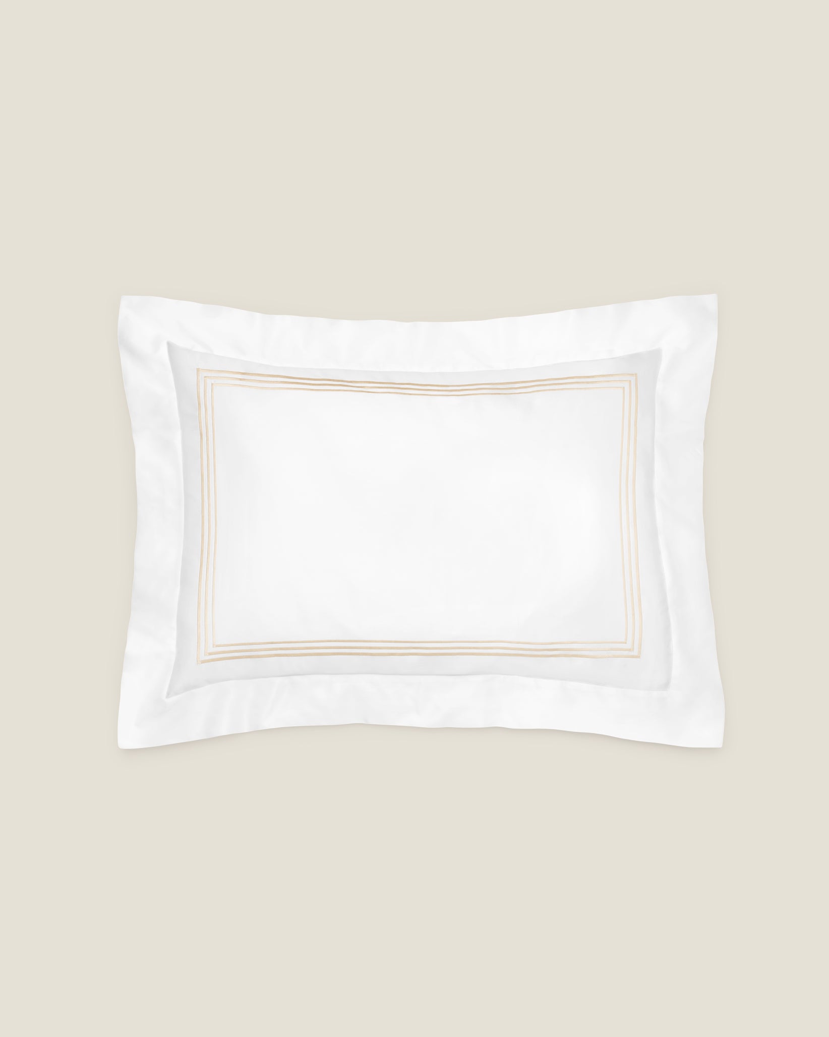 Tre Righe Standard sham in white/beige