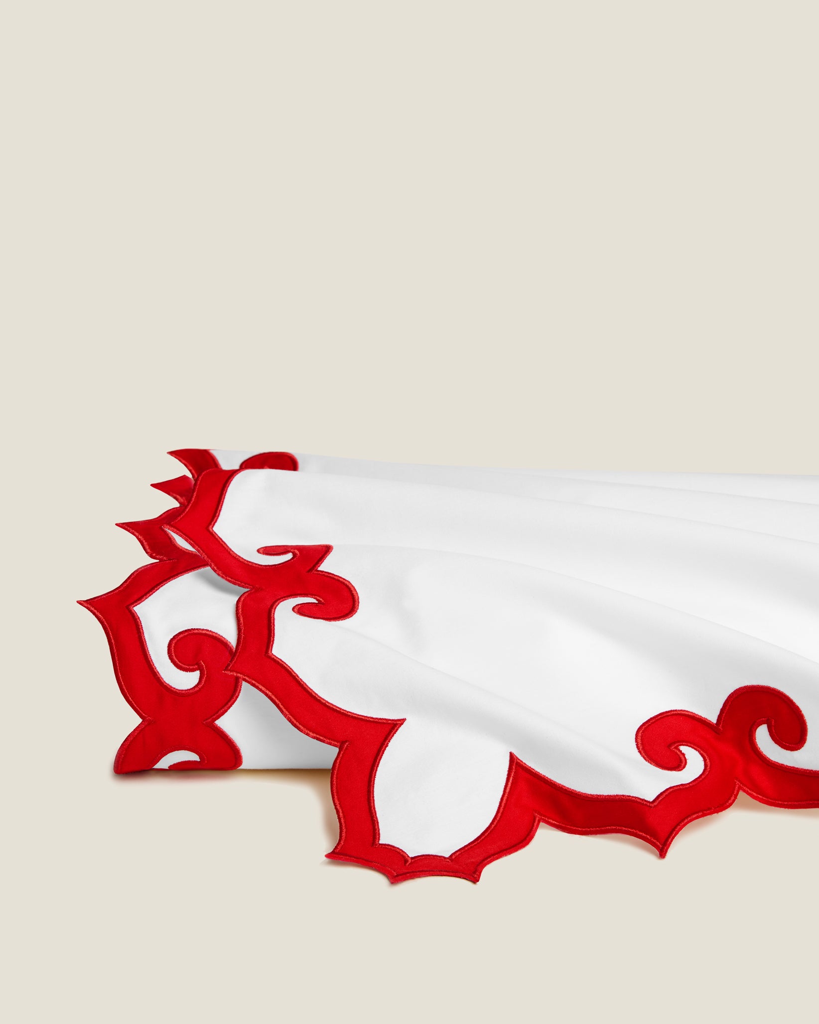 Marrakesh flat sheet white/scarlet