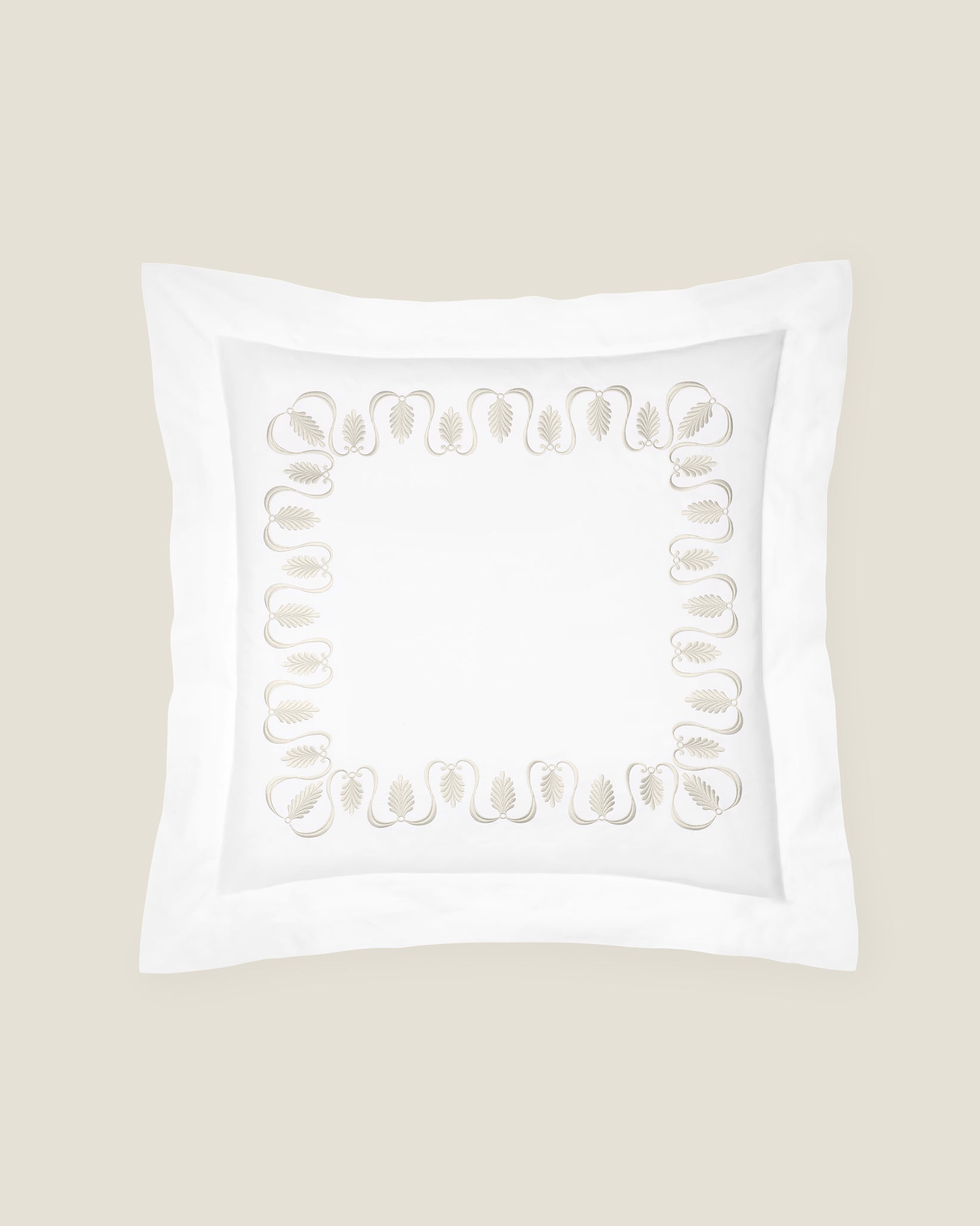 Paolina white/sage euro sham